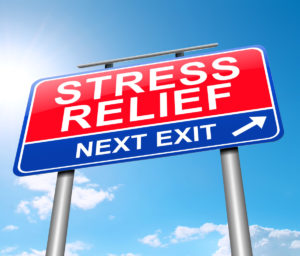 Illustration depicting a sign with a stress relief concept.