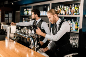 Barmen Working at Bar