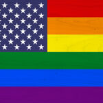 stars and stripes rainbow flag deosit photo June 2021