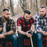 three bearded me in plaid camping deposit photo 2 8 21