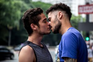 two gay men kissing on the street deposit photo 3 3 23