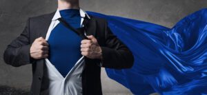 Man with cape representing modern masculinity